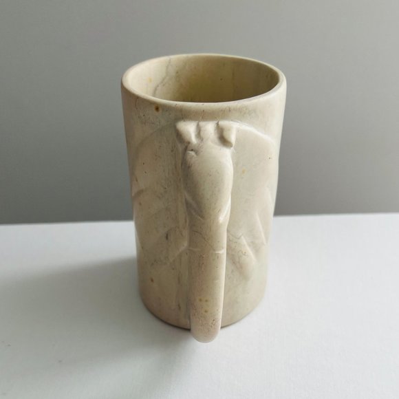 Vintage Carved Elephant Soapstone Mug - Picture 2 of 6